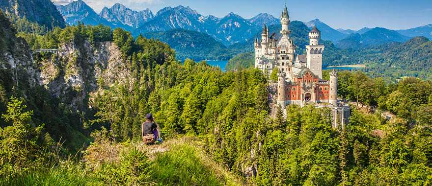 View of the famous Neuschwanstein Castle, Fussen, Germany