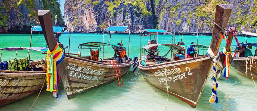 View of Maya Bay in Phi Phi Island in Thailand. View of Maya Bay in Phi Phi Island in Thailand.