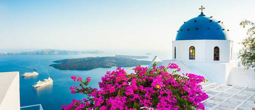 View of Santorini in Greece.