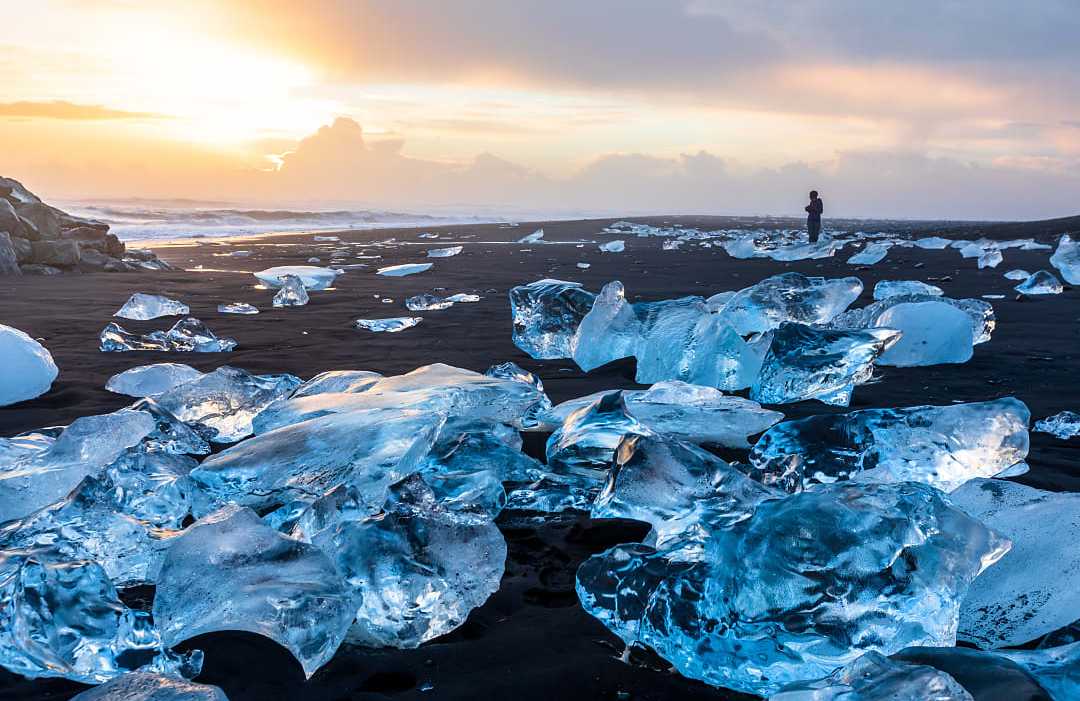 Diamond Beach, Jokulsarlon, Iceland.  Diamond Beach, Jokulsarlon, Iceland.