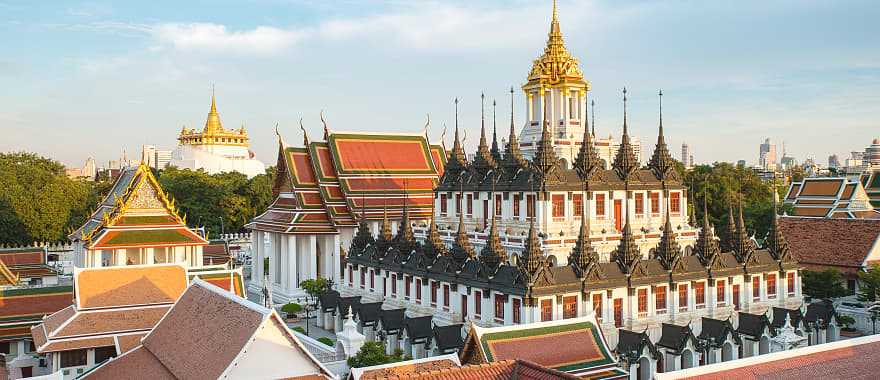 Wat Ratchanaddaram and Metal Palace in Bangkok, Thailand.