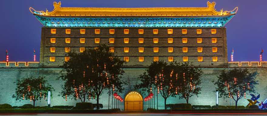 Fortress in old town Xian, China.