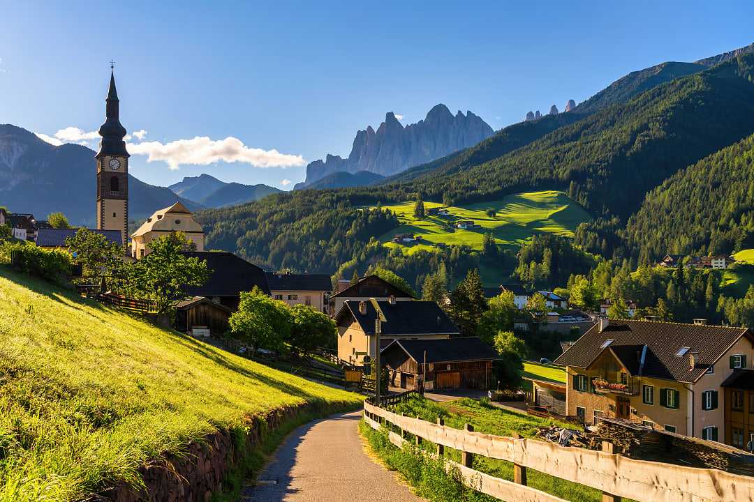 View of the Dolomites during summer time in Tyrol, Italy
