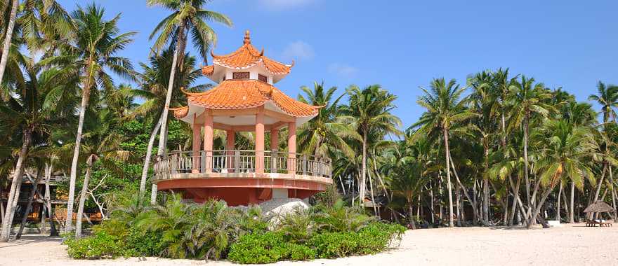 Pagoda at beach in Hainan Island, China 