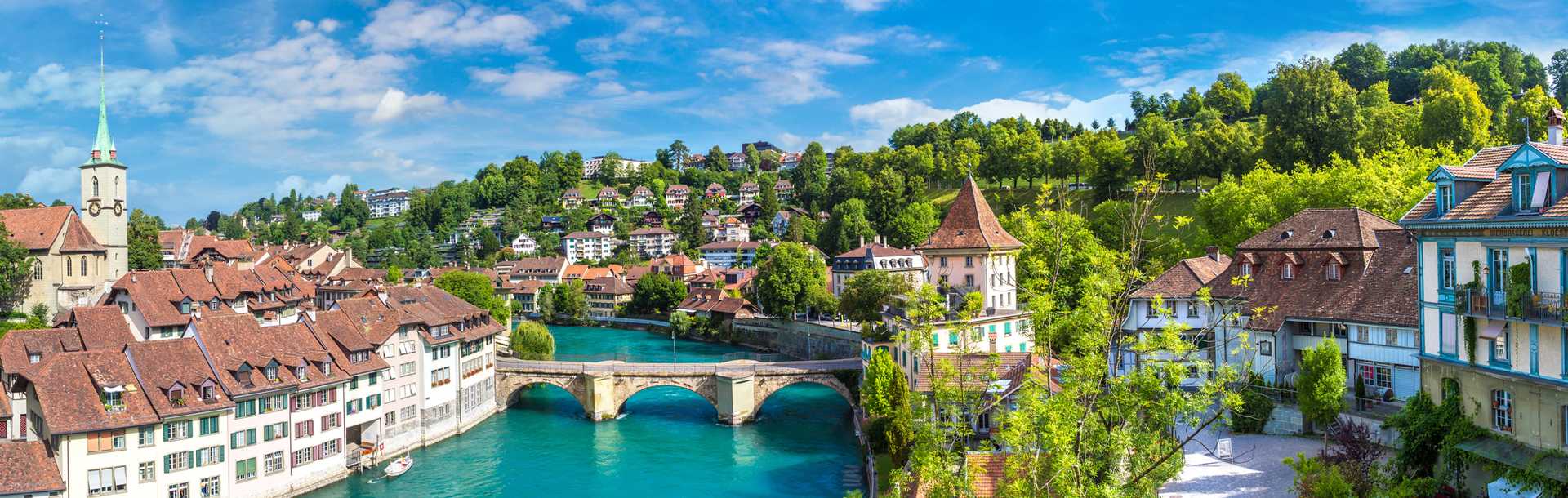 Bird's-eye view of Old Town Bern in Switzerland.