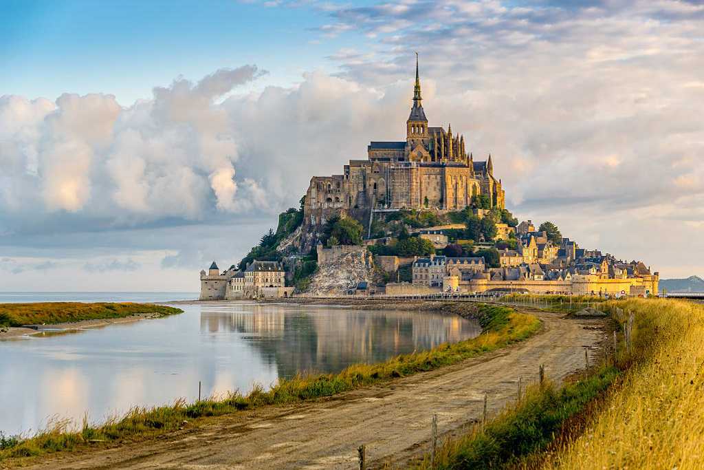 Morning View at the Mont Saint-Michel monastery in Normandy, France