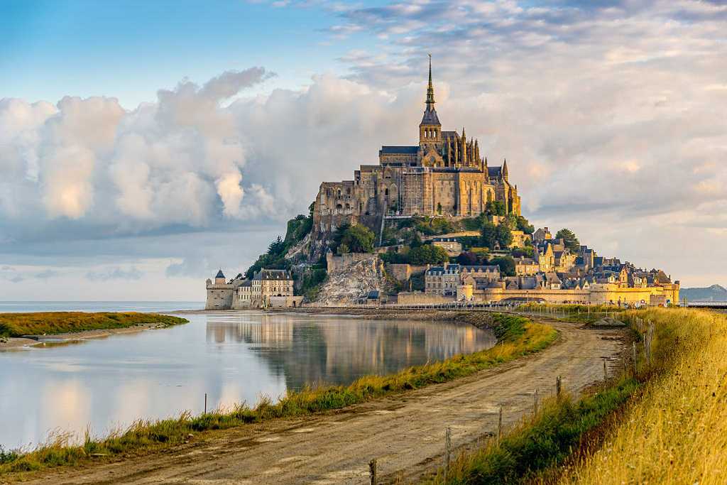 Morning View at the Mont Saint-Michel monastery in Normandy, France
