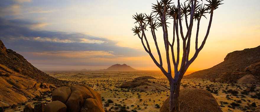 View of Spitzkoppe at Sunset, Namibia
