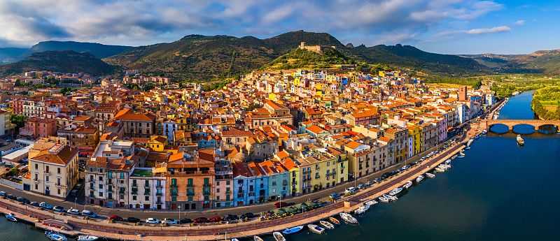 Bosa town on the island of Sardinia, Italy