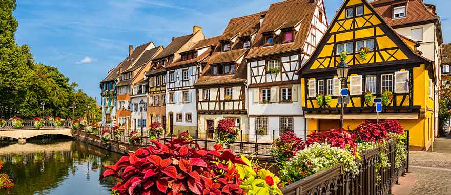 Traditional houses in the town of Colmar in France.