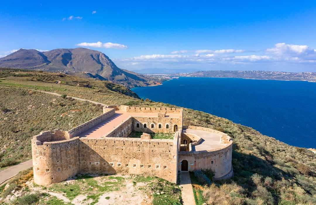 Chania, Greece Turkish medieval fortress at ancient aptera in Chania, Crete, Greece