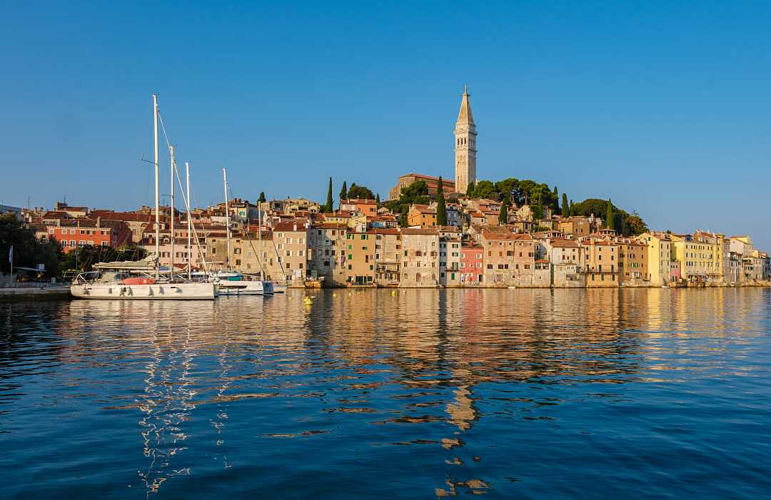 Harbor in Rovinj, Istria. 