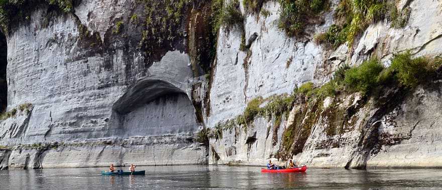 Kayaking in the wild at Whanganui National Park, New Zealand