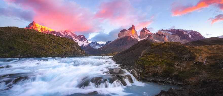 Salto Grande waterfall in Torres del Paine National Park, Chile