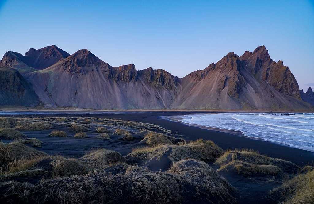 Vestrahorn mountain range and Stokksnes beach in Iceland Vestrahorn mountain range and Stokksnes beach in Iceland