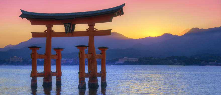 Landmark of Japan - Torii Gate on Miyajima Island