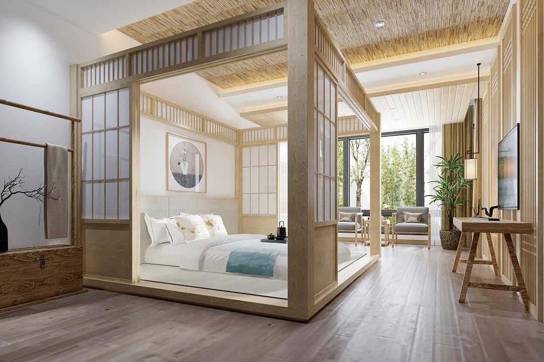 Luxury hotel room in Japan.