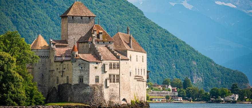 Chillon Castle on lake Geneva, Switzerland