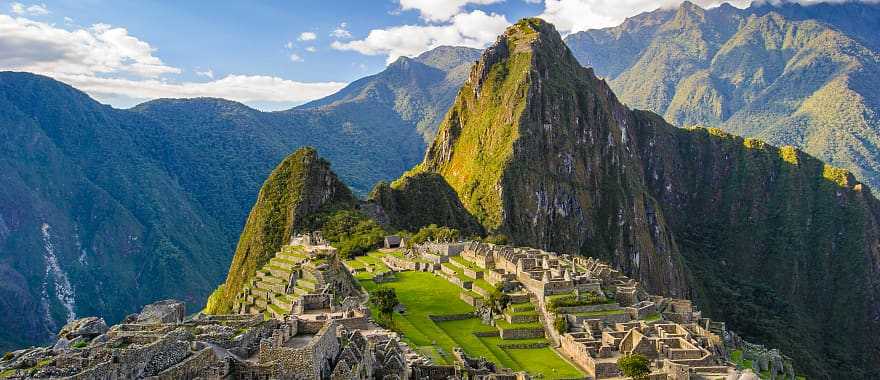 Ruins of Machu Picchu, the lost city of the Incas in Peru