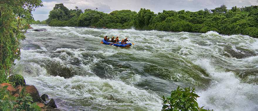 White water rafting on the Nile in Uganda