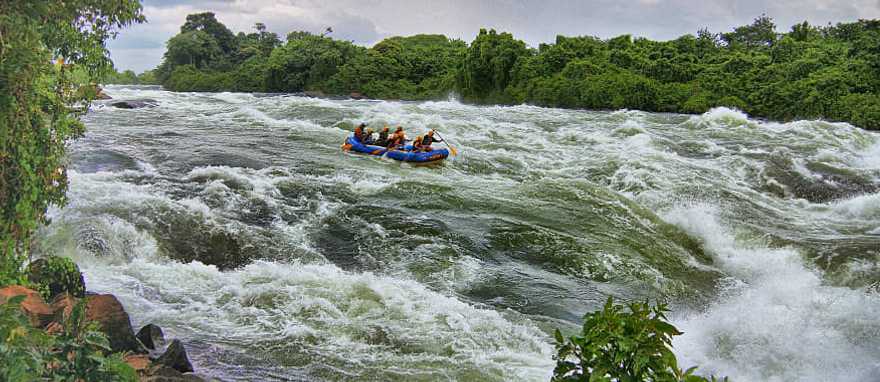 White water rafting on the Nile in Uganda. Photo courtesy of Lemala Wildwaters Lodge White water rafting on the Nile in Uganda