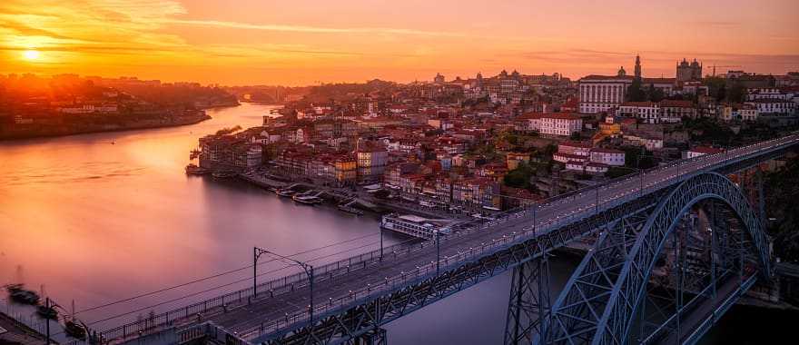 View of the Don Luis Bridge over the Dora River, Porto