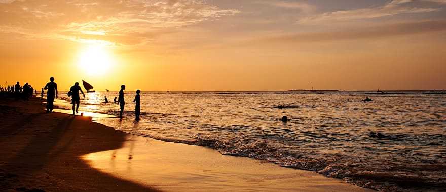 Beautiful sunset on a beach in Zanzibar