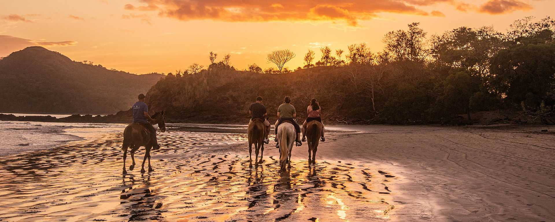 Horsback riding at Playa Conchal in Guanacaste, Costa Rica