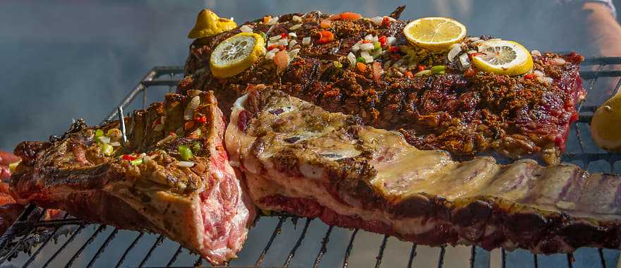 Argentine asado being prepared on the streets in Buenos Aires