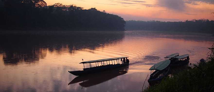 Sunset in the Peruvian Amazon