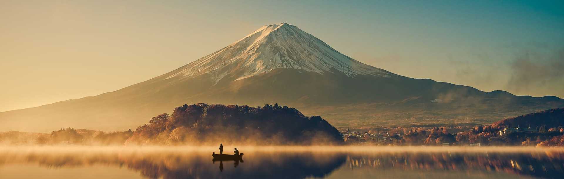 Japan Mount Fuji over Lake Kawaguchiko