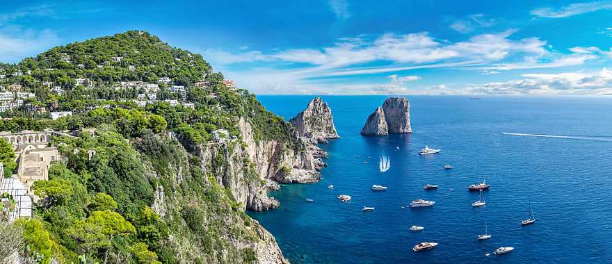 Capri Island in the Bay of Naples, Italy