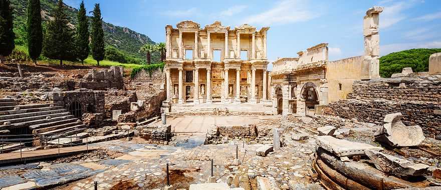 Ruins of Celsus Library in Ephesus, Turkey