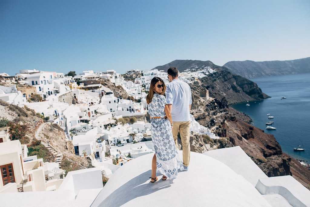 Couple in Santorini, Greece