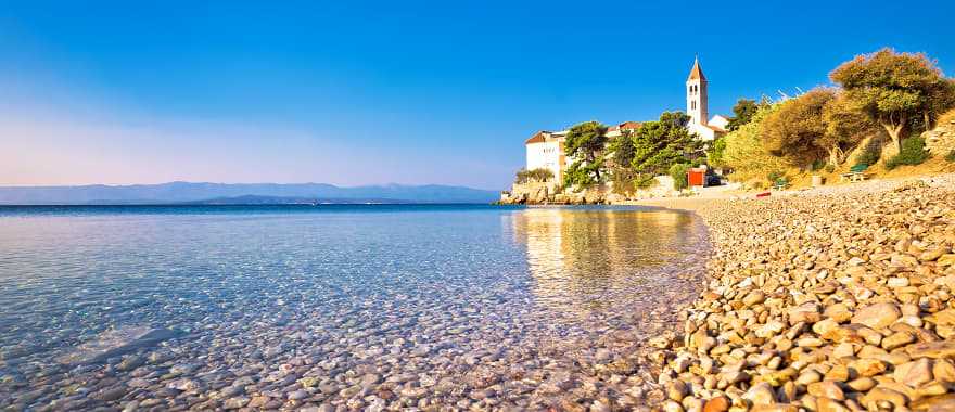 Pebble beach in Bol, Island of Brac, Dalmatia, Croatia
