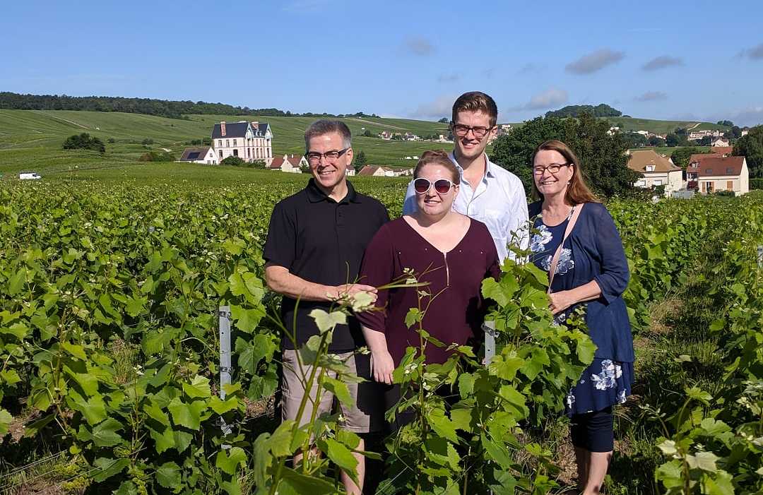 Dave and his family in Burgundy, France