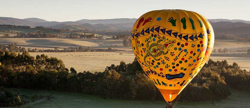 Take a hot air balloon ride to explore the Yarra Valley area in Australia