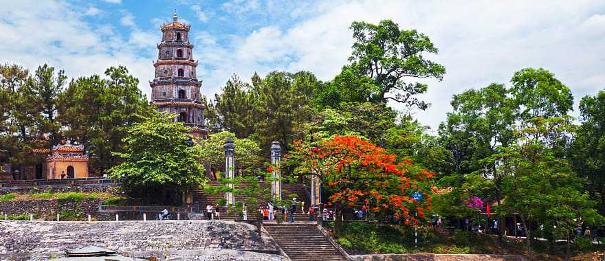 Thien Mu Pagoda near Perfume river in Hue, Vietnam