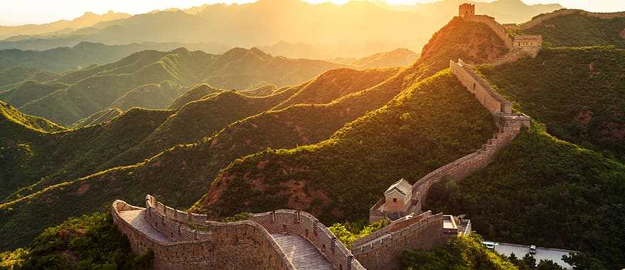 The Great China Wall at sunset