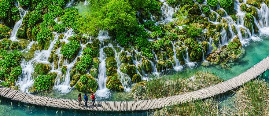 Waterfalls in Plitvice Lakes National Park.