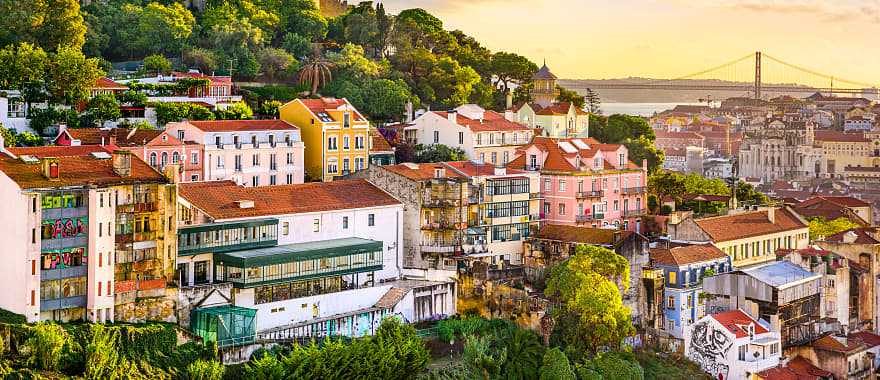 View of São Jorge Castle in Lisbon, Portugal 