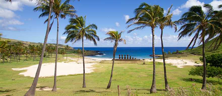 Easter Island, Chile Anakena Beach, Easter Island, Chile