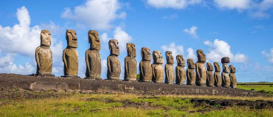 Moai statues in Easter Island, Chile