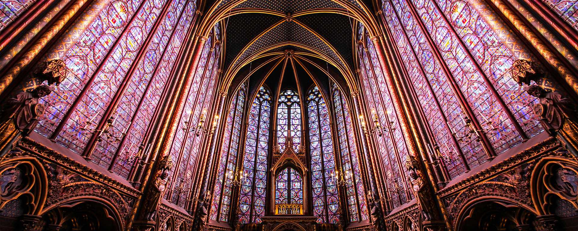 Stained glass in Sainte-Chapelle in Paris, France