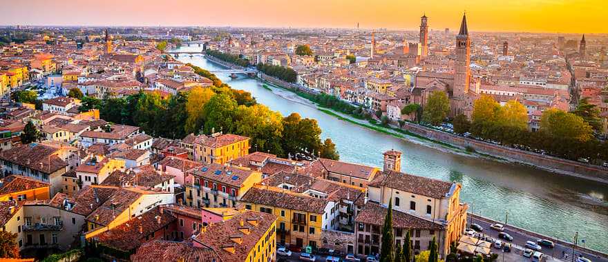 Panoramic cityscape of Verona, Italy