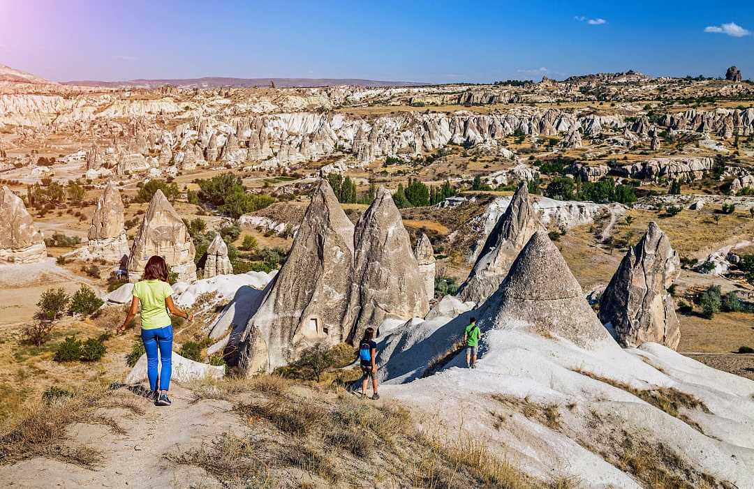 Teens hiking in Cappadocia, Turkey
