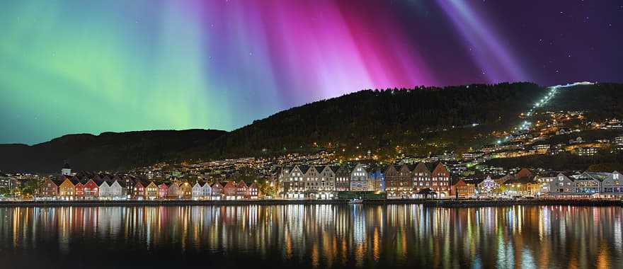 Northern lights over Bergen, Norway