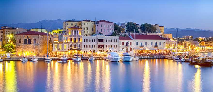 Venetian harbor of Chania in Greece