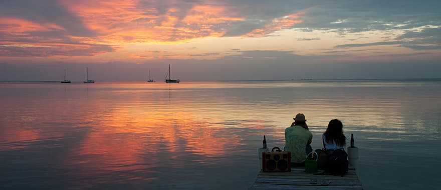 Romantic sunset in Belize 