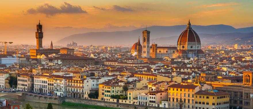 Skyline of Florence, Italy with the Cathedral of Santa Maria del Fiore Dome